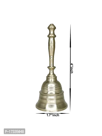 Om ssvmb9 Brass Bell/Ghanti for Home Puja Mandir Prayer Bell Pooja Head Pooja Puja Bell Ghanti, for Poojan Purpose, Spiritual Gift Items 4 Inch-thumb2