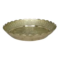 Om BhariPuri Brass Pooja Thali Puja Dish Aarti Plate Traditional and Handicraft for Worship-thumb3