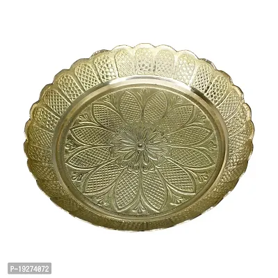 Om BhariPuri Brass Pooja Thali Puja Dish Aarti Plate Traditional and Handicraft for Worship-thumb5