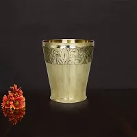 Om BhariPuri Pittal Small Glass Made of Pure Brass for Puja-thumb2