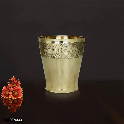 Om BhariPuri Pittal Small Glass Made of Pure Brass for Puja-thumb3