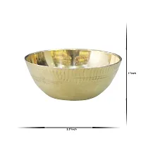 Om BhariPuri Brass Globe Brass Serving Bowl Brass Bowl - Plain (Pack of-2)-thumb1