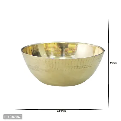 Om BhariPuri Brass Globe Brass Serving Bowl Brass Bowl - Plain (Pack of-2)-thumb2