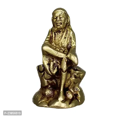 Om BhariPuri Brass Sai Baba Murti Statue Showpiece for Pooja Gift Living Room-thumb0