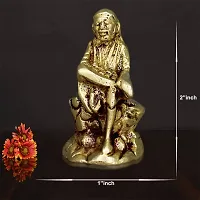 Om BhariPuri Brass Sai Baba Murti Statue Showpiece for Pooja Gift Living Room-thumb1