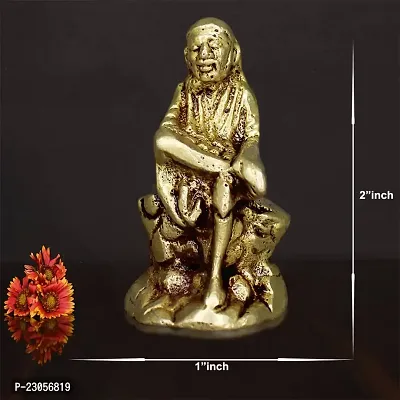 Om BhariPuri Brass Sai Baba Murti Statue Showpiece for Pooja Gift Living Room-thumb2