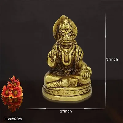 Brass Siddh Shri Hanuman Idol/Brass Bajrang Bali Idol/Shri Hanuman Brass Murti to Protect from All Kind of Negative Energy/for Good Luck, Success and Prosperity (Weight :-  0.285)-thumb2