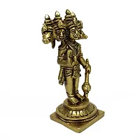 Brass Panchmukhi Hanuman South Facing Main Door Entrance Vastu Remedies Panchmukhi (Five Faced) Hanuman Bajrangbali Bhagwan Idol Sculpture Statue Brass for Home Decor (Weight :-  0.341)-thumb3