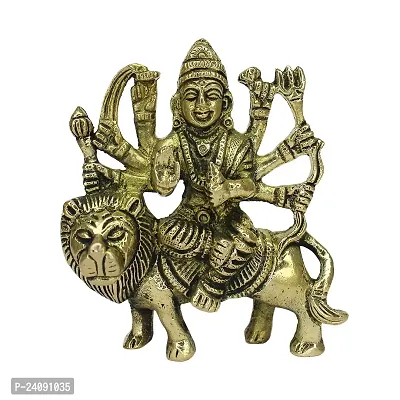 Brass Durga Maa Statue Amba/Jagdamba Maa Idol Vaishno Devi/Sherawali/Mata Rani Murti for Pooja (Weight :-  0.404)-thumb0