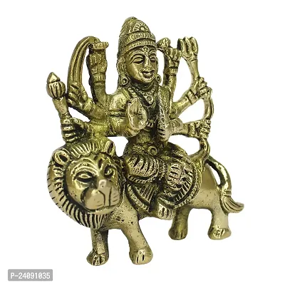 Brass Durga Maa Statue Amba/Jagdamba Maa Idol Vaishno Devi/Sherawali/Mata Rani Murti for Pooja (Weight :-  0.404)-thumb4