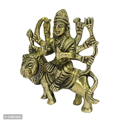 Brass Durga Maa Statue Amba/Jagdamba Maa Idol Vaishno Devi/Sherawali/Mata Rani Murti for Pooja (Weight :-  0.404)-thumb5