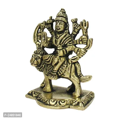 Brass Durga Maa Statue Amba/Jagdamba Maa Idol Vaishno Devi/Sherawali/Mata Rani Murti for Pooja (Weight :-  0.256)-thumb3