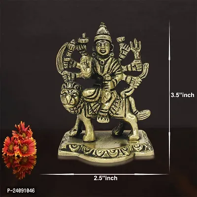 Brass Durga Maa Statue Amba/Jagdamba Maa Idol Vaishno Devi/Sherawali/Mata Rani Murti for Pooja (Weight :-  0.256)-thumb5