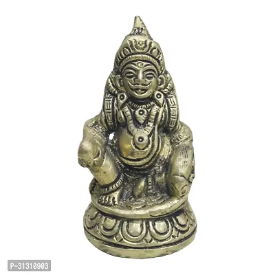 Om BhariPuri Handmade Brass Lord Kuber Maharaj Idol/Statue for Temple, Home  Office-thumb0