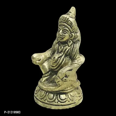 Om BhariPuri Handmade Brass Lord Kuber Maharaj Idol/Statue for Temple, Home  Office-thumb2