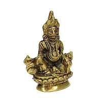 Om BhariPuri Handmade Brass Lord Kuber Maharaj Idol/Statue for Temple, Home  Office-thumb1