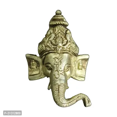 Om BhariPuri Ganesh Face | Brass Ganesha Idol | Ganesha, Gold Colour(1 Piece)