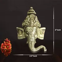 Om BhariPuri Ganesh Face | Brass Ganesha Idol | Ganesha, Gold Colour(1 Piece)-thumb3