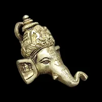 Om BhariPuri Ganesh Face | Brass Ganesha Idol | Ganesha, Gold Colour(1 Piece)-thumb2