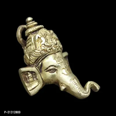 Om BhariPuri Ganesh Face | Brass Ganesha Idol | Ganesha, Gold Colour(1 Piece)-thumb3