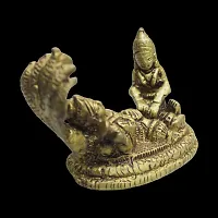 Om BhariPuri Brass Lakshmi Vishnu Idol God Goddess Statues Religious Deity Laxmi Vishnu Resting On Sheshnaag-thumb1