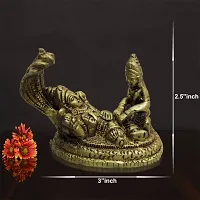 Om BhariPuri Brass Lakshmi Vishnu Idol God Goddess Statues Religious Deity Laxmi Vishnu Resting On Sheshnaag-thumb2