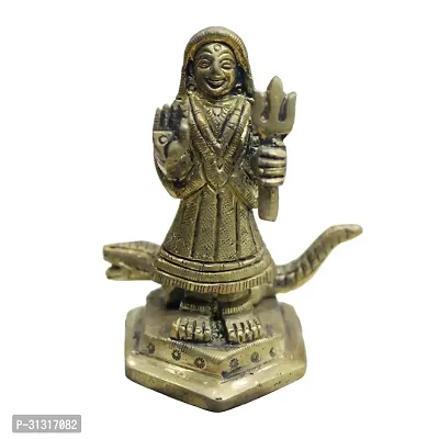 Om BhariPuri Brass Shree Khodiyar MATA Statue Brass Shree Khodiyar MATA Idol for Home Temple Pooja MATA Rani Decorative Showpiece for Mandir