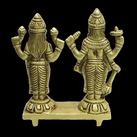 Om BhariPuri Brass Vishnu Laxmi Murti Lord Bhagwan Vishnu Narayan Lakshmi Statue Idol Murti for Home Decor Mandir Pooja Goddess Laxmi Ji-thumb2