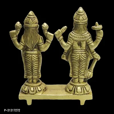 Om BhariPuri Brass Vishnu Laxmi Murti Lord Bhagwan Vishnu Narayan Lakshmi Statue Idol Murti for Home Decor Mandir Pooja Goddess Laxmi Ji-thumb3