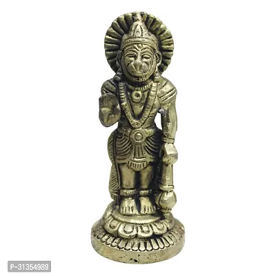 Om BhariPuri  100% Pure Brass Hanuman Ji Murti for Home Puja | Lord Hanuman Idol for Desk, Car and Home Decor | Balaji Idol | Bajrangbali Murti | Bahubali Hanuman Idol