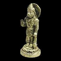 Om BhariPuri  100% Pure Brass Hanuman Ji Murti for Home Puja | Lord Hanuman Idol for Desk, Car and Home Decor | Balaji Idol | Bajrangbali Murti | Bahubali Hanuman Idol-thumb4