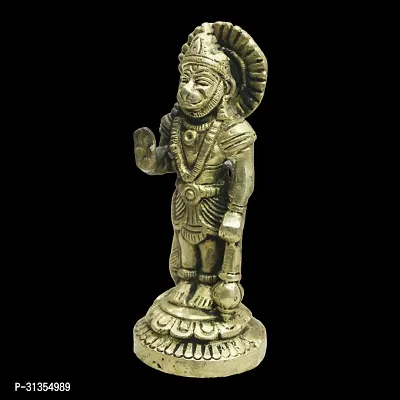 Om BhariPuri  100% Pure Brass Hanuman Ji Murti for Home Puja | Lord Hanuman Idol for Desk, Car and Home Decor | Balaji Idol | Bajrangbali Murti | Bahubali Hanuman Idol-thumb5