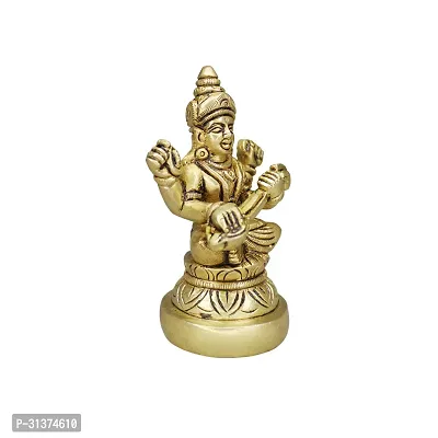 Om BhariPuri Brass Maa Saraswati Idol Sitting on Hans - Goddess of Knowledge  Music, Decorative Religious Statue for Home  Office Decor-thumb5