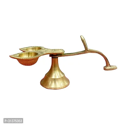 Om BhariPuri Traditional Brass Diya for Puja | Pooja Aarti | Arti Deepak Deepam Oil Lamp for Home Temple Decor Gifts Puja Articles Decor Gifts-thumb0