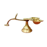 Om BhariPuri Traditional Brass Diya for Puja | Pooja Aarti | Arti Deepak Deepam Oil Lamp for Home Temple Decor Gifts Puja Articles Decor Gifts-thumb4