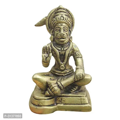 Om BhariPuri 100% Pure Brass Hanuman Ji Murti for Home Puja | Lord Hanuman Idol for Desk, Car and Home Decor | Balaji Idol | Bajrangbali Murti | Bahubali Hanuman Idol