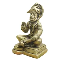 Om BhariPuri 100% Pure Brass Hanuman Ji Murti for Home Puja | Lord Hanuman Idol for Desk, Car and Home Decor | Balaji Idol | Bajrangbali Murti | Bahubali Hanuman Idol-thumb1