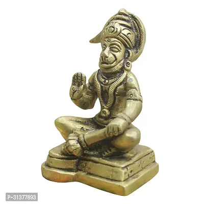 Om BhariPuri 100% Pure Brass Hanuman Ji Murti for Home Puja | Lord Hanuman Idol for Desk, Car and Home Decor | Balaji Idol | Bajrangbali Murti | Bahubali Hanuman Idol-thumb2