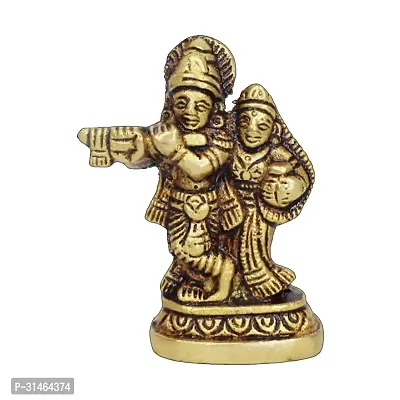 Om BhariPuri Brass Radha Krishna Murti Idol Statue Antique Finish