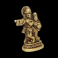 Om BhariPuri Brass Radha Krishna Murti Idol Statue Antique Finish-thumb3