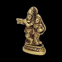 Om BhariPuri Brass Radha Krishna Murti Idol Statue Antique Finish-thumb1