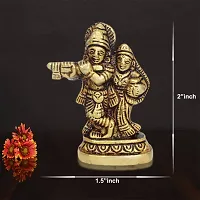 Om BhariPuri Brass Radha Krishna Murti Idol Statue Antique Finish-thumb2