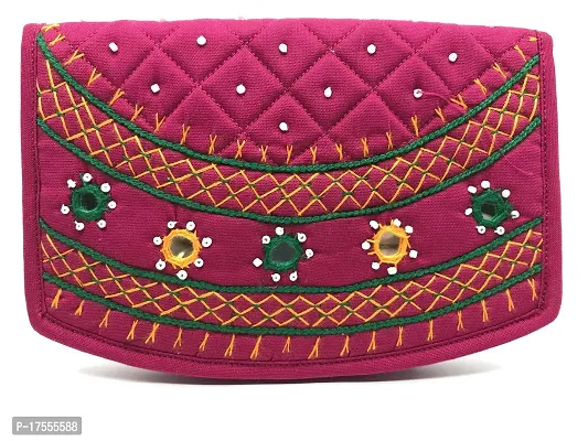 Buy SriShopify Handicrafts Mothers Day Gifts Women's Hand purse Banjara  Traditional Mirror Work Clutches Cotton handmade purse girls stylish wallet  (Medium 9 Inch, Green, Mirror, Beads and Thread Work) at Amazon.in