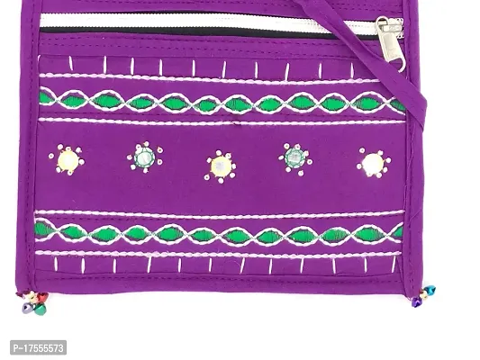 SriAoG Traditional Floral Embroidered Sling Shoulder Bag for Women Stylish Cross Body Bags for Girls Medium Size Ladies Gift Items Magenta Pink-thumb2