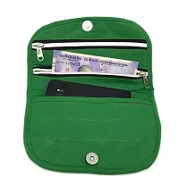 SriAoG Women's Wallet | Made with Soft Cotton Fabric| Carefully Handcrafted| Slim and Easy to Fit in Pocket | Coin Pocket with Button Closure 8.5 Inch Green-thumb2