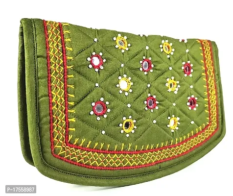 Zipper Multicolor Designer Dari Cotton Handmade Pouch Bag, For Girls at Rs  315/piece in New Delhi