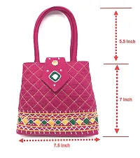 SriAoG Handicrafts Women hand bags Small Size Banjara Handmade Mini Purse bag Stylish latest 7Inch Beads Thread Work Pouch Pink Colour-thumb3