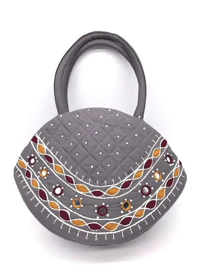 SriAoG Handmade Beautiful and Traditional Banjara bags ethnic top handle bag size Hobo bag for ladies hand held bag 9.5x6.5x3.5 inch Beads work Pouch