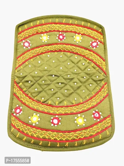SriAoG Handcrafted Mini Hand Purse for Women Original Mirror Work Money Wallet for Girls (6.5 inch Small Pouch Pink Two Fold Handmade Thread Work)-thumb2