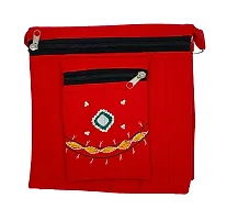 SriAoG Box Sling Bags for Women Side Bags Handcrafted Cotton Girls Cross Body Bags with Adjustable Strap Rakhi Gifts for Sister 8 Inch Red-thumb3